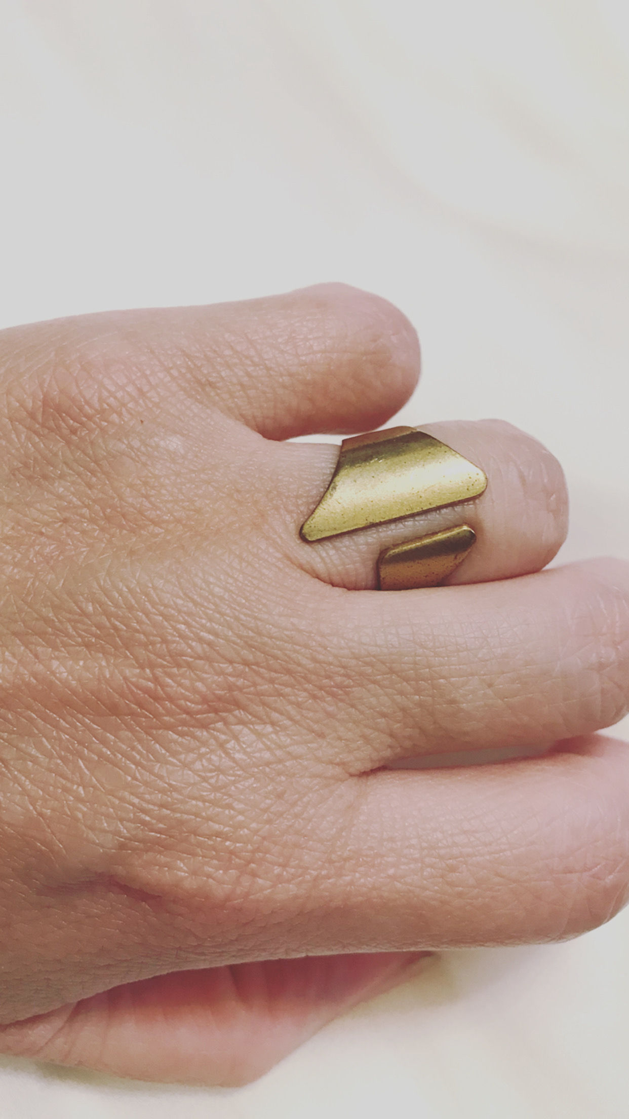 黃銅個性不對稱簡約戒指