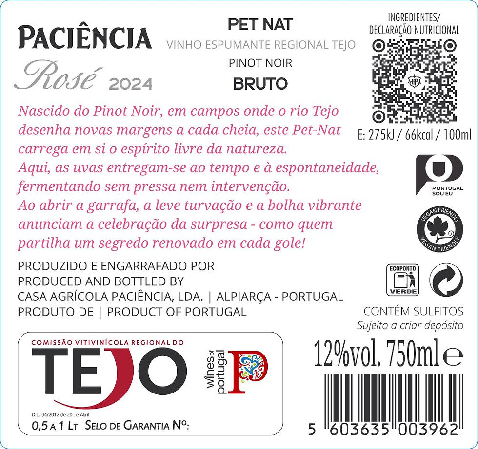 Miniatura: PACIÊNCIA Espumante PET NAT Pinot Noir Bruto Rosé