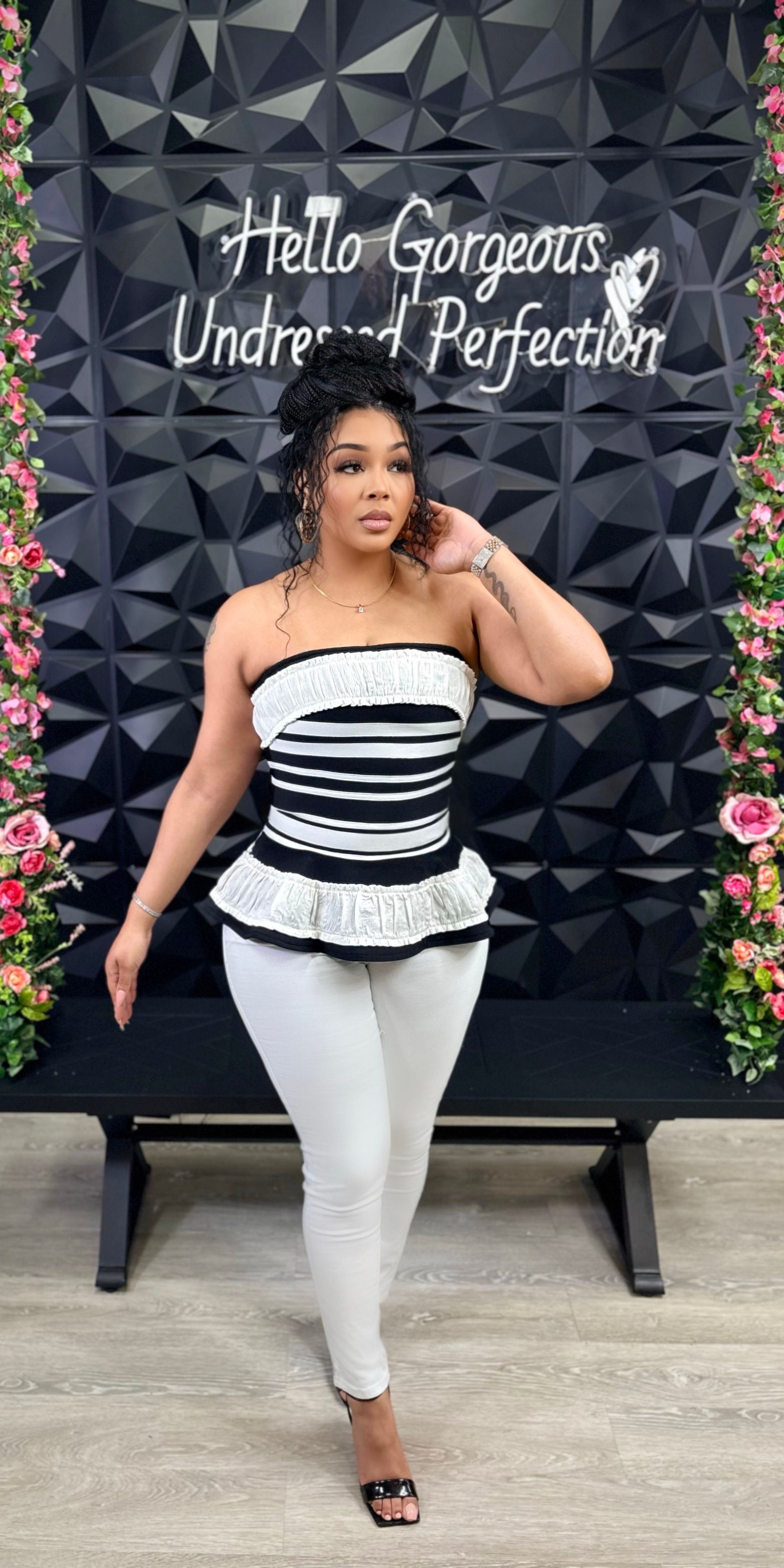 Bombshell Peplum Top -Very Stretchy