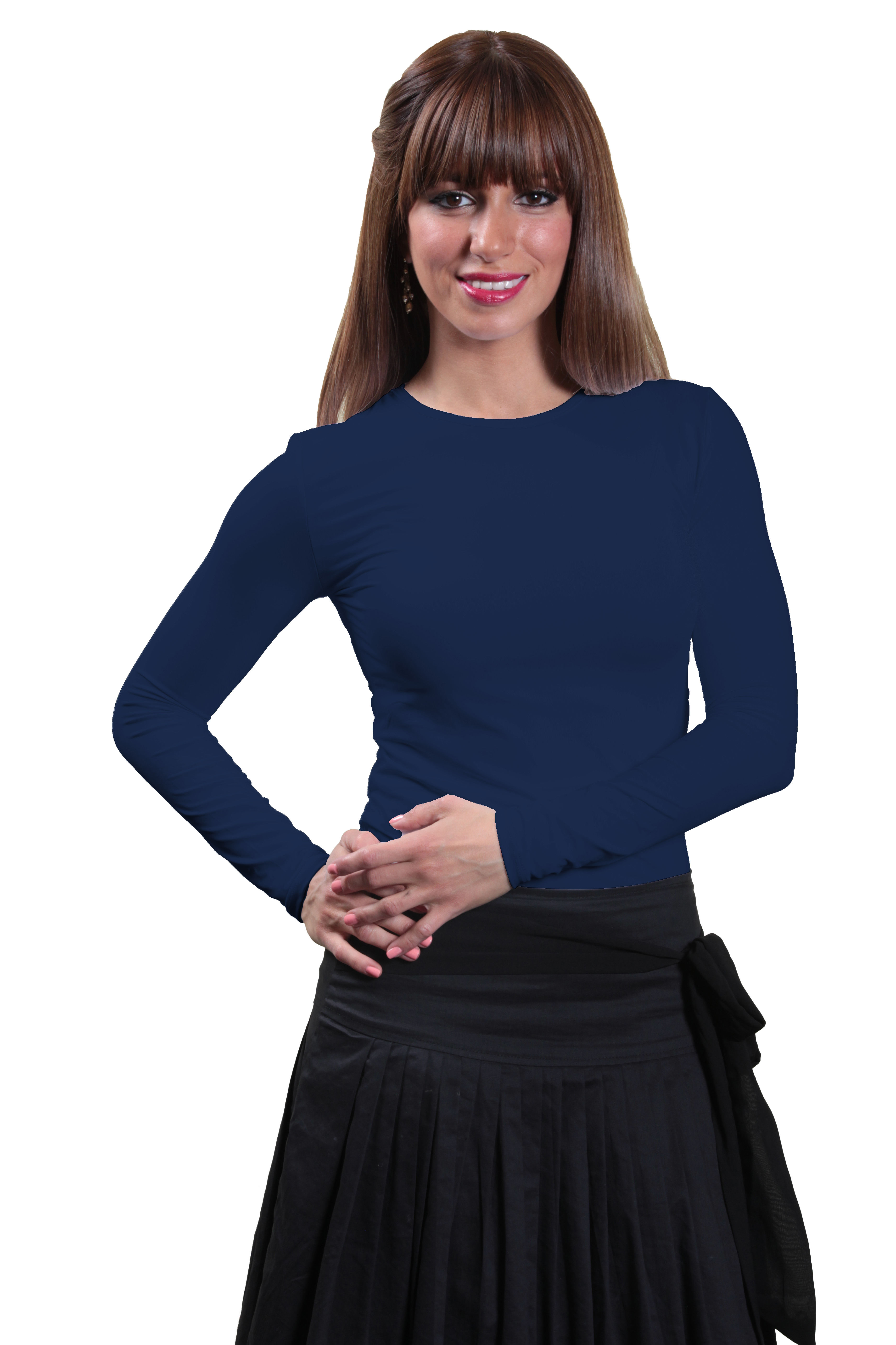 Navy Long Sleeve Microfiber Layering Shell