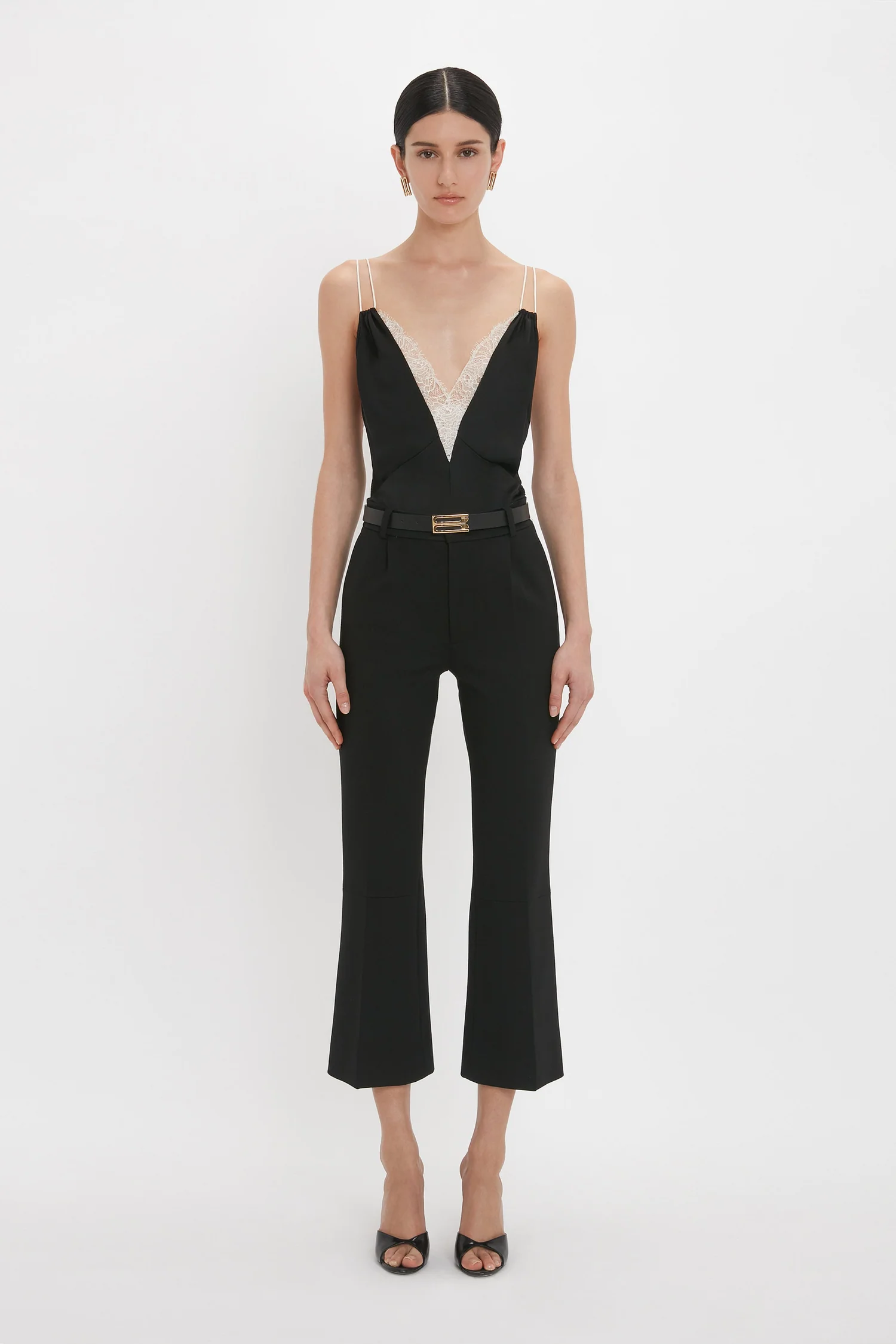 Lace Detail Cami Top In Black