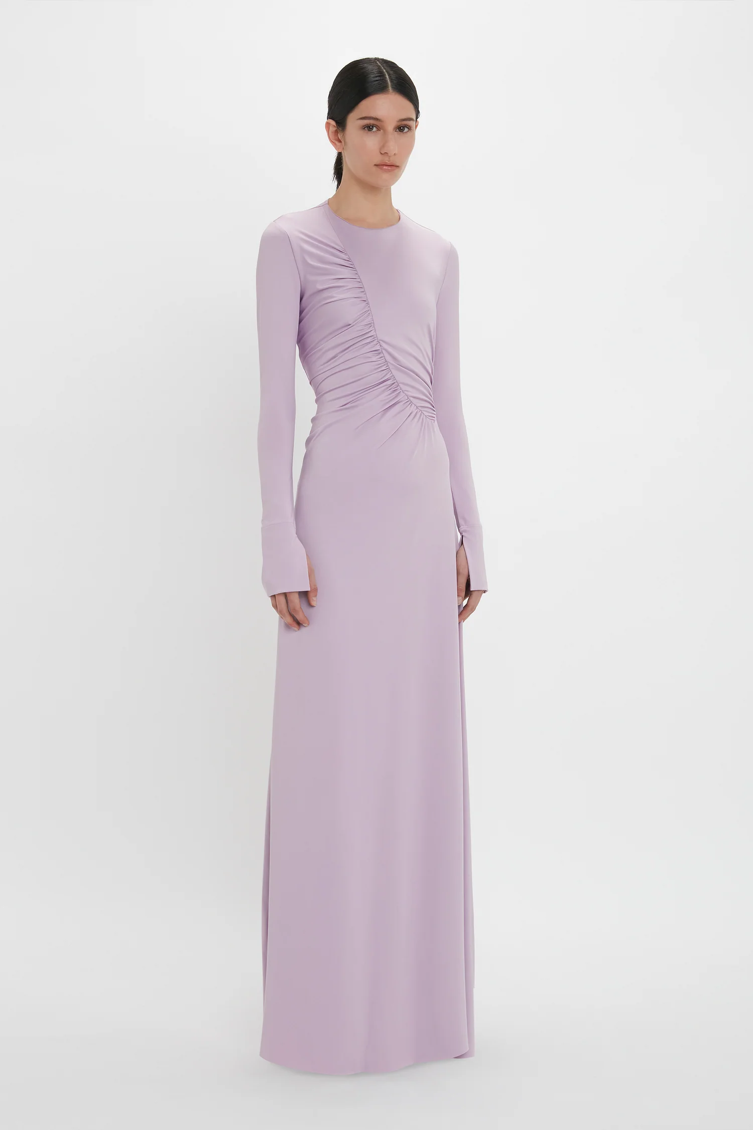 Ruched Detail Floor-Length Gown