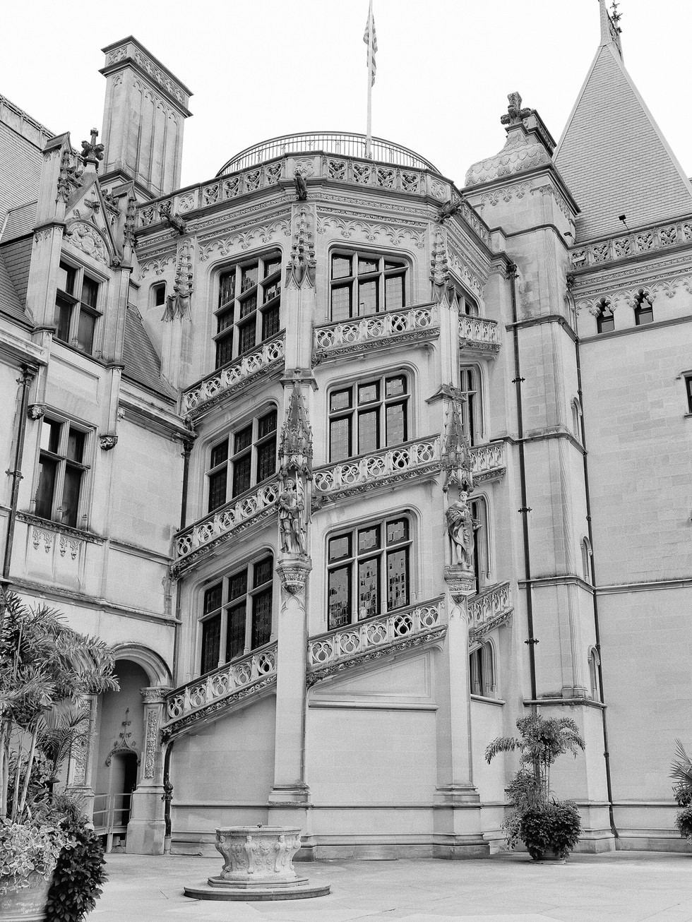 Exterior view of the stairs of Biltmore House