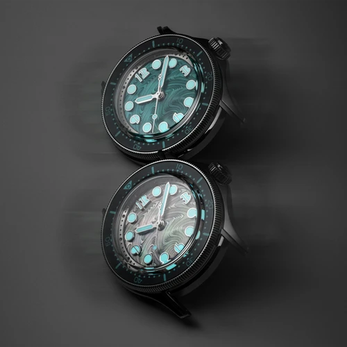 Horizon×Seltenネモ マザーオブパール ギョーシェ　マイクロブランド Nemo with Black mother of pearl guilloche dial | Horizon Watches