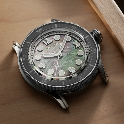 NEMO様 Nemo with Black mother of pearl guilloche dial | Horizon Watches