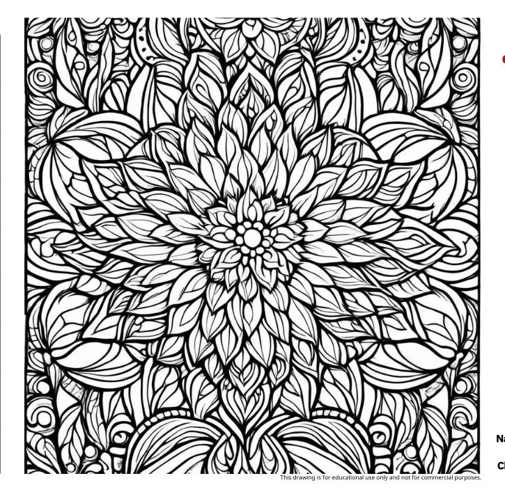 精細細節的圖案，適合所有年齡層的填色愛好者。