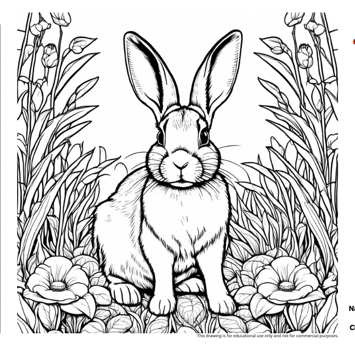 兔子填色圖，探索這種可愛動物在自然界中的生活。