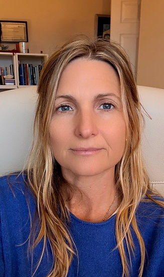 Natasha Martin sitting in her counselling room in Devon