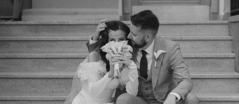 Brautpaar an seinem Hochzeitstag