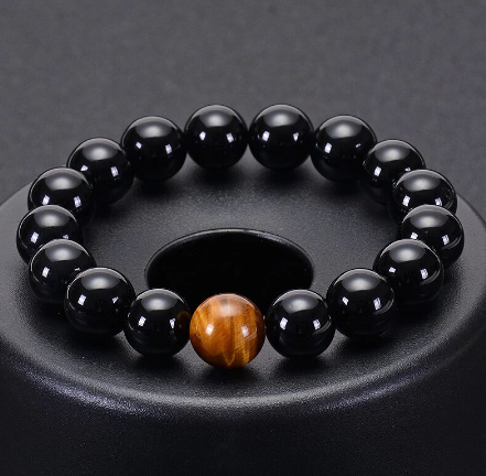 Bracelet en pierre ' Onyx noire '