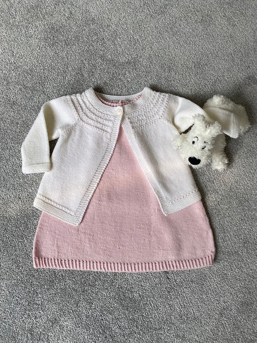 Thumbnail: Baby Sleeveless Dress – Merino Wool Blend with 12 percent Cashmere – Handmade