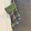 Thumbnail: Pastel peppermint green/lavender check christmas stocking in Harris Tweed