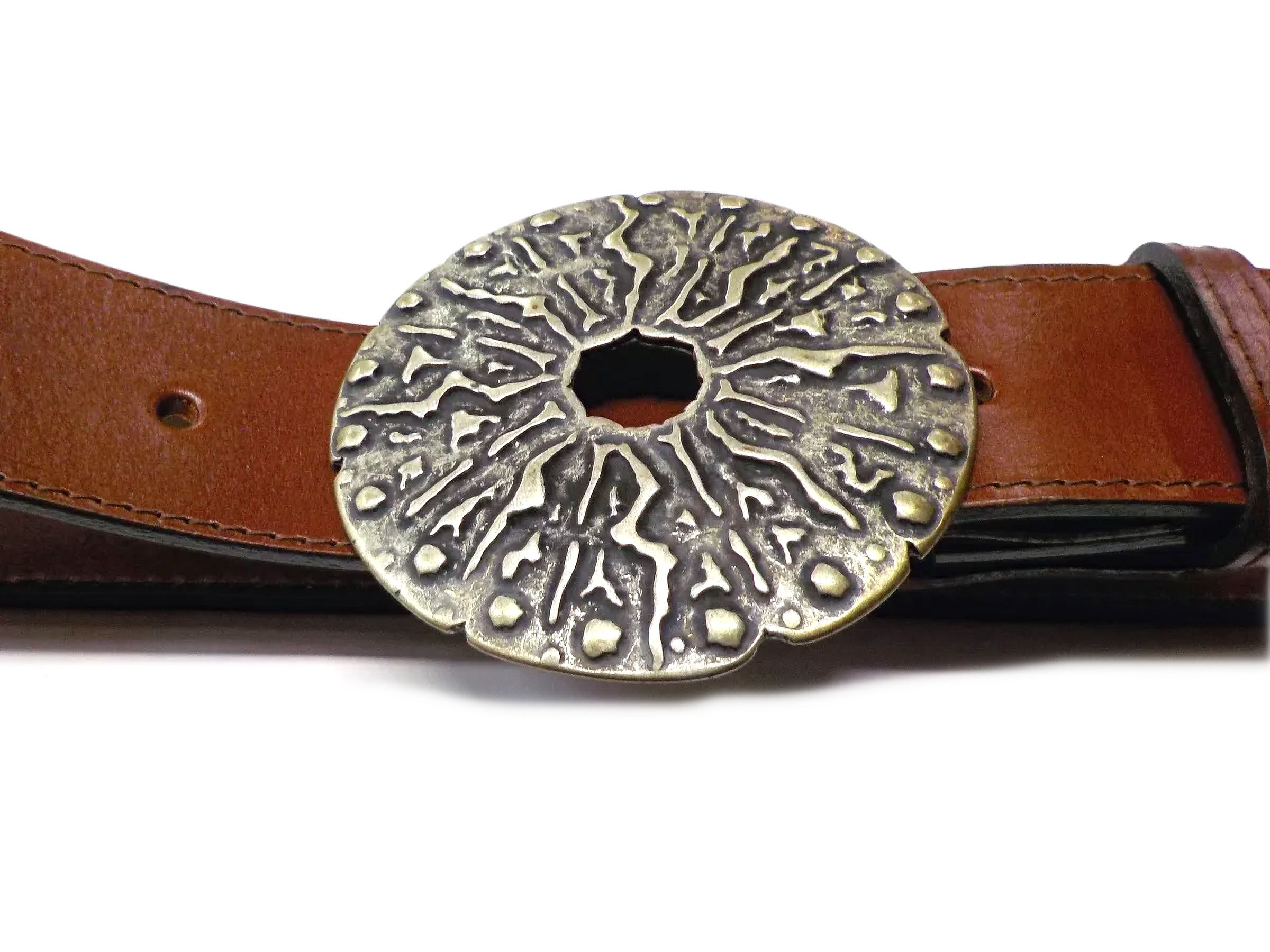 Cinturón de cuero Caoba  40 mm. hebilla 1