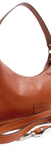 bolso cuero marron artesanal