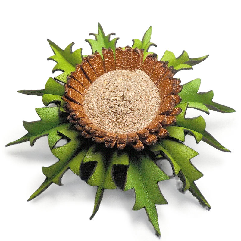 Miniatura: Broche Eguzkilore Lima de Cuero Artesanal