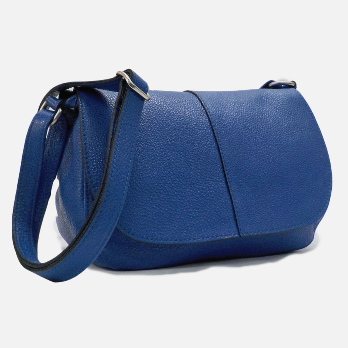 Bolso Bandolera Cuero Lore Azulón en Cuero Artesanal