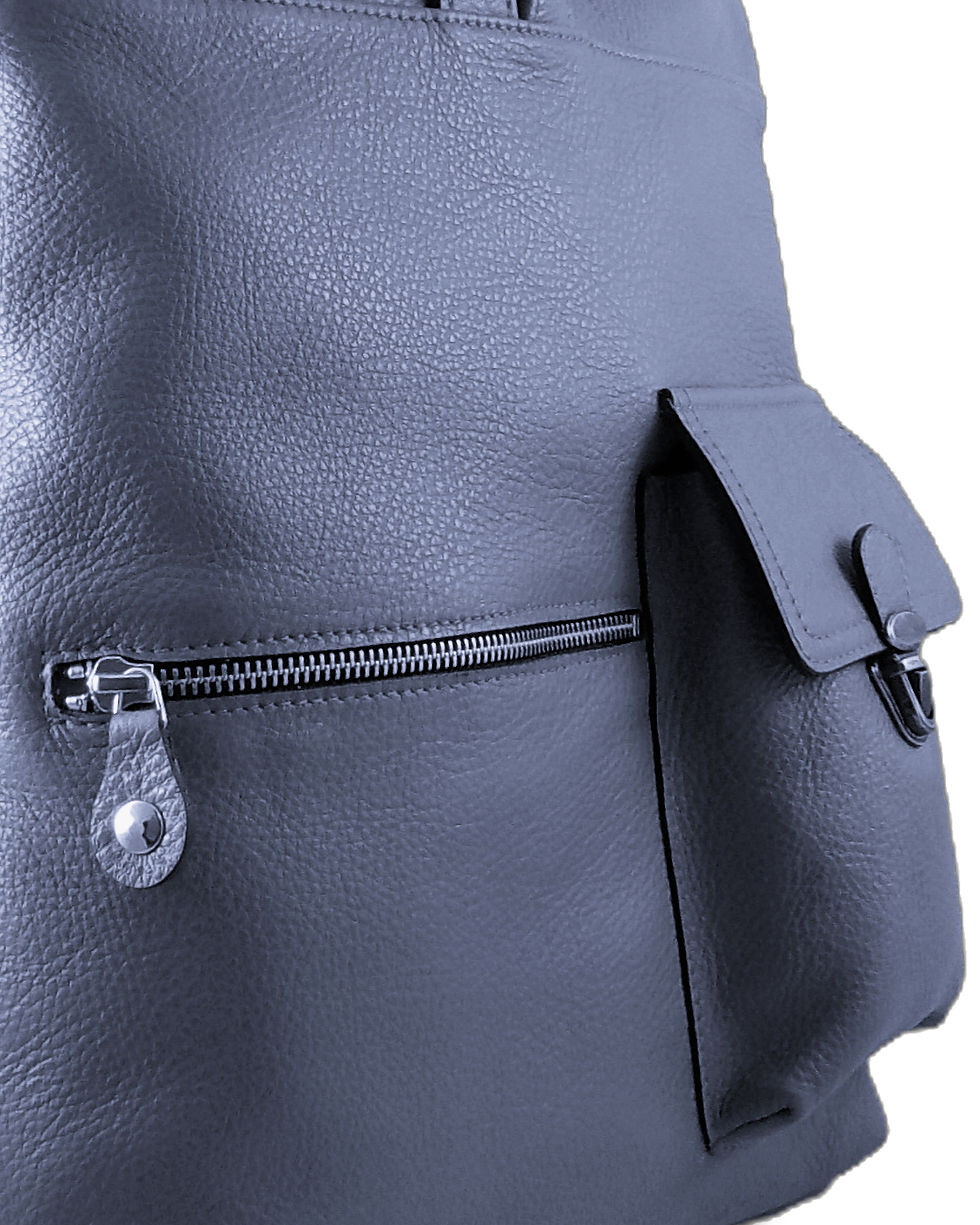 Miniatura: Mochila de cuero Hiria Gris Plomo · Moda urbana premium