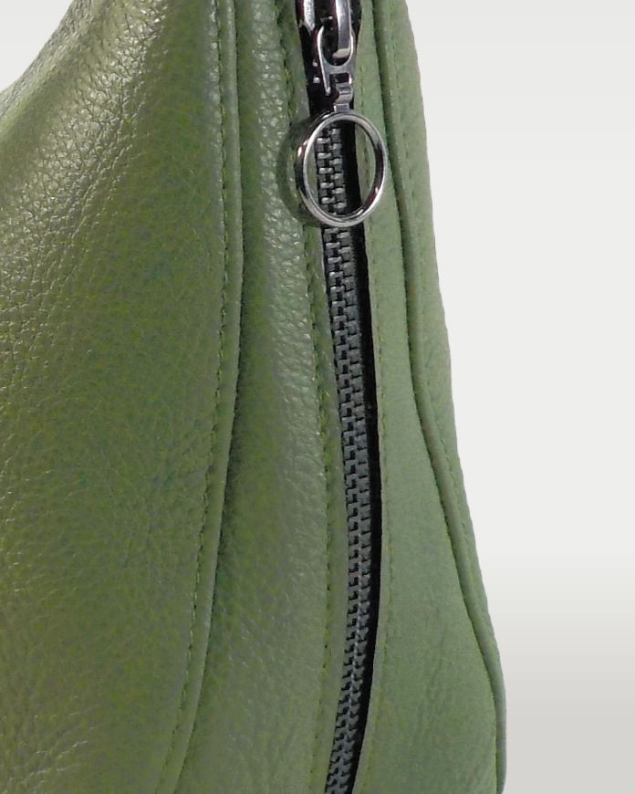 Miniatura: Bolso Bandolera Artesanal de Cuero Katty Verde-hecho en España-RedMasai