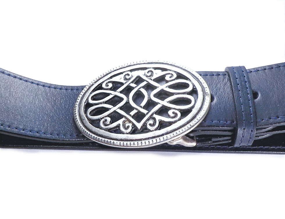 Miniatura: Cinturón Cuero  Azul  marino  40 mm. Ancho hebilla 4
