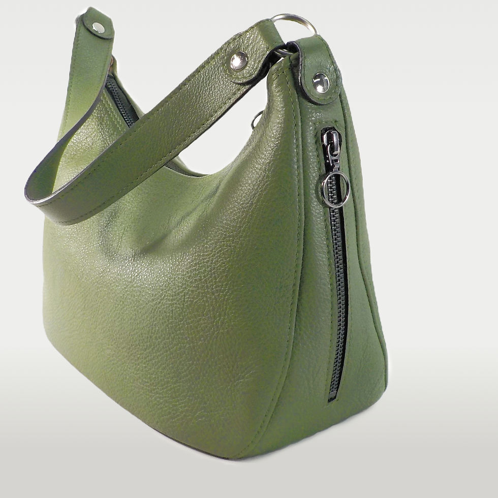 Bolso Bandolera Artesanal de Cuero Katty Verde-Artesanía Vasca-RedMasai