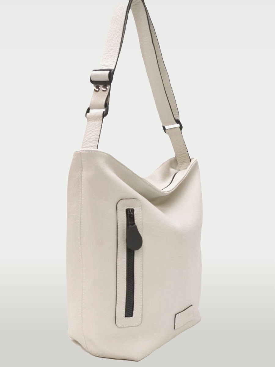 Bolso Bandolera Cuero Karine BlancoArtesanía Vasca-RedMasai