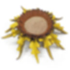 Eguzkilore amarillo cuero hecho a mano
