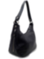 Lateral del Bolso de cuero color Negro Katty