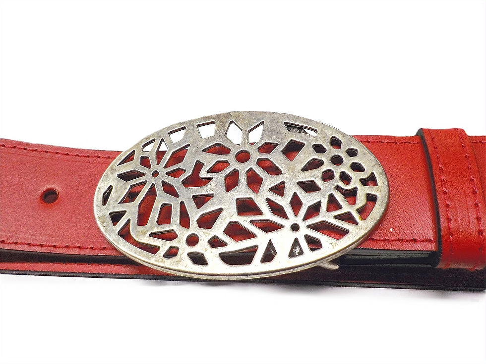 Miniatura: cinturon de cuero Rojo   hebilla 4   40 mm Ancho