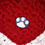 Thumbnail: Red Cat/Dog Scarf with Paw Print Button