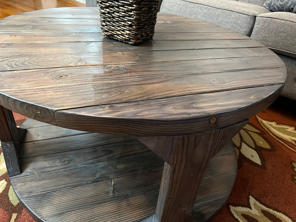 Thumbnail: California Coastal Round Coffee Table - Handcrafted Solid Wood