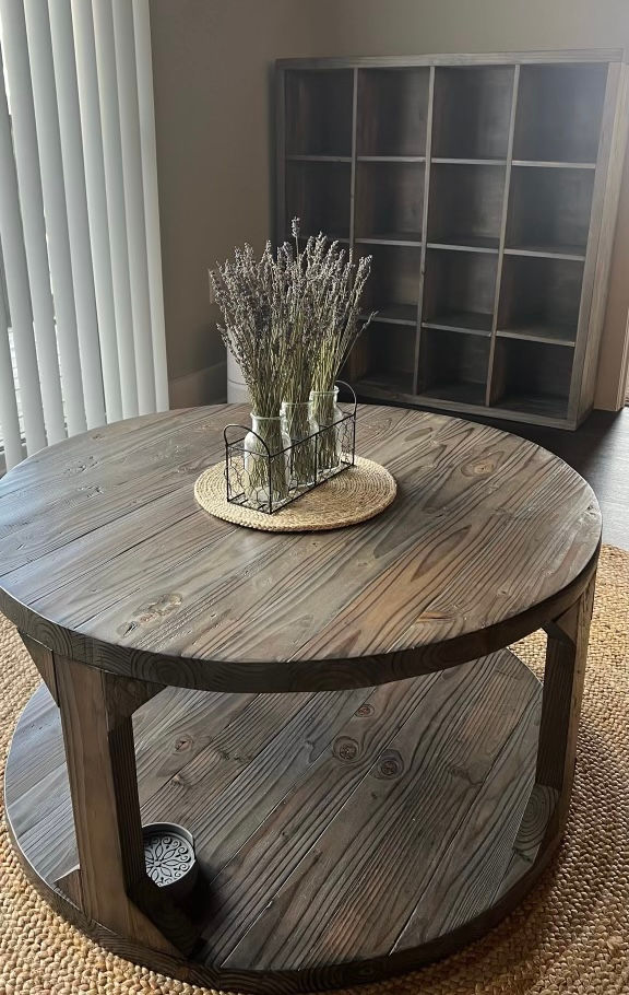 California Coastal Round Coffee Table - Handcrafted Solid Wood