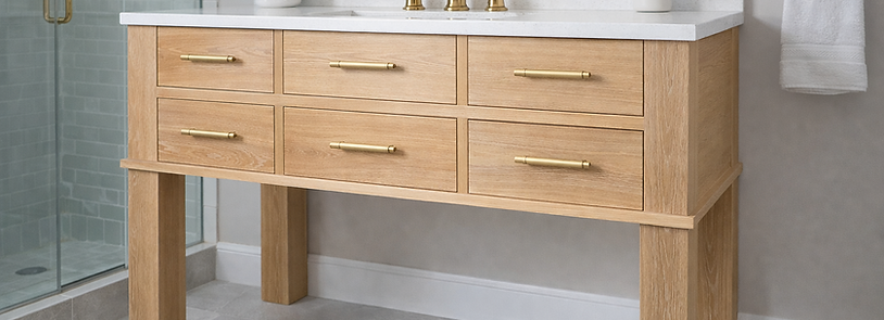 Primrose white oak bathroom vanity