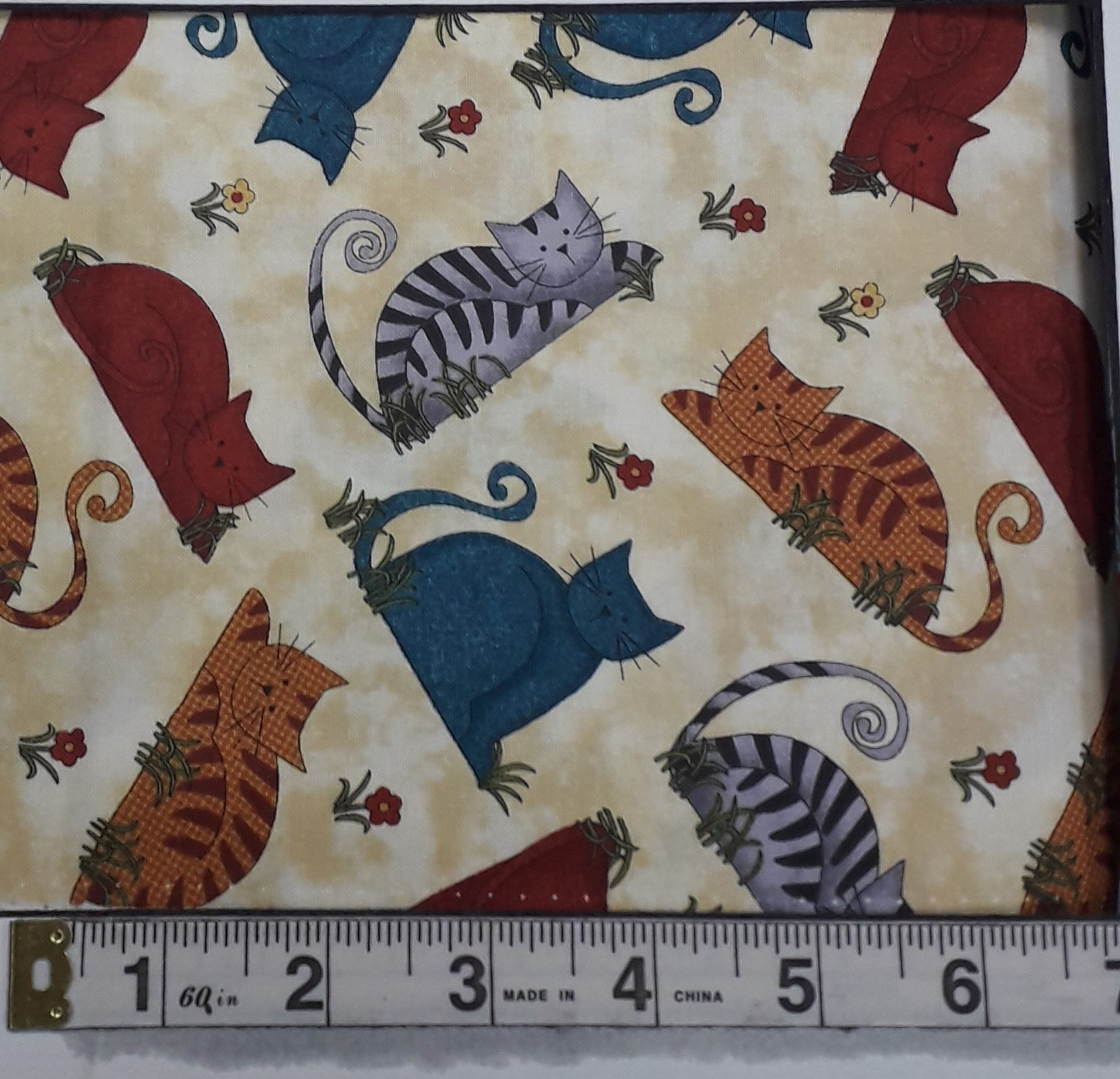 Fabric: Colourful Cats - Yellow