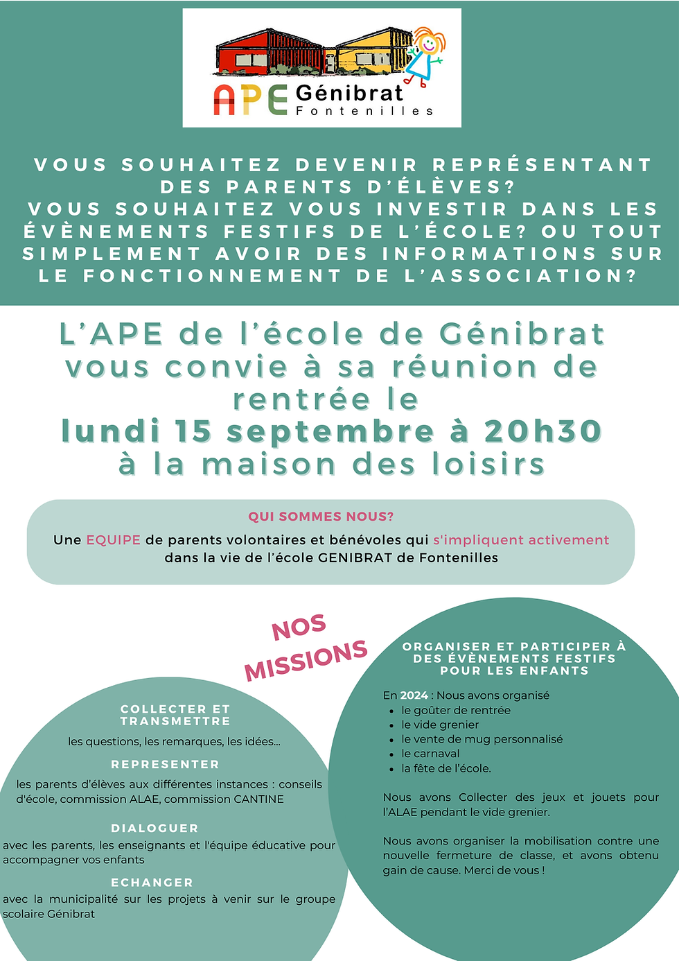 Réunion de rentrée - Assemblé Générale