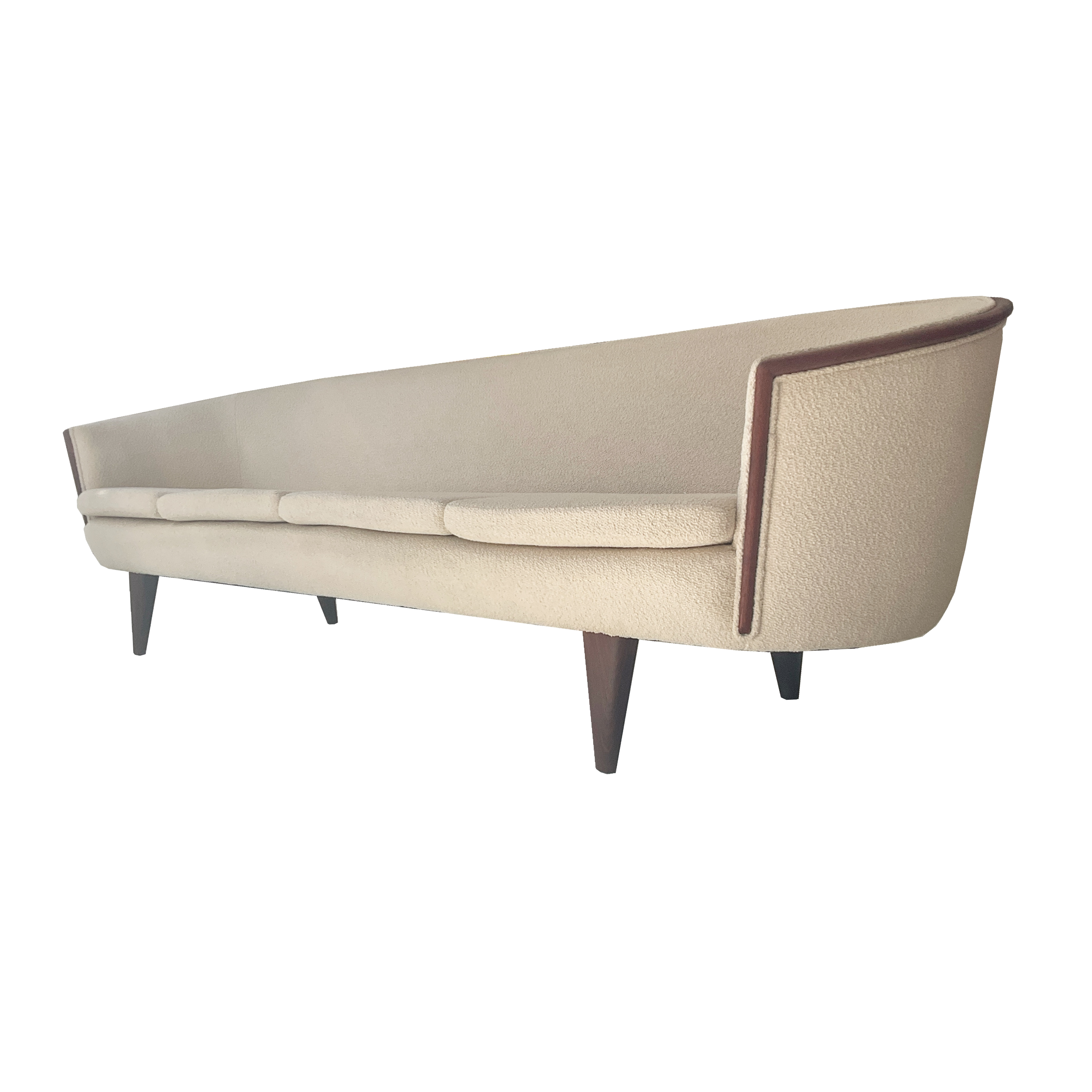 Sofa pattes et contour en teck '40s - '50s modèle 1877 Royal , par Peter Iversen Langlo