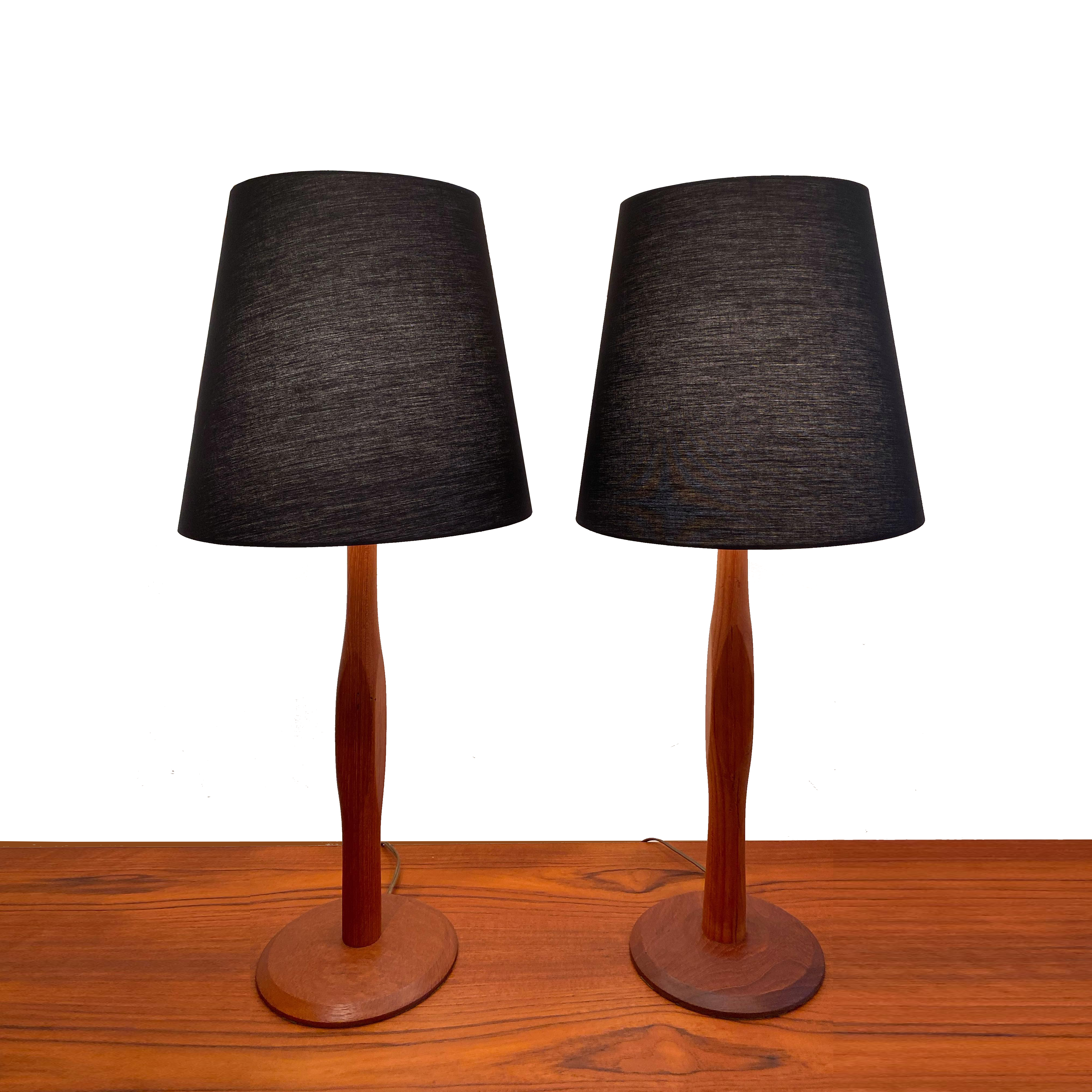 Lampes de table en teck 60's Scandinaves