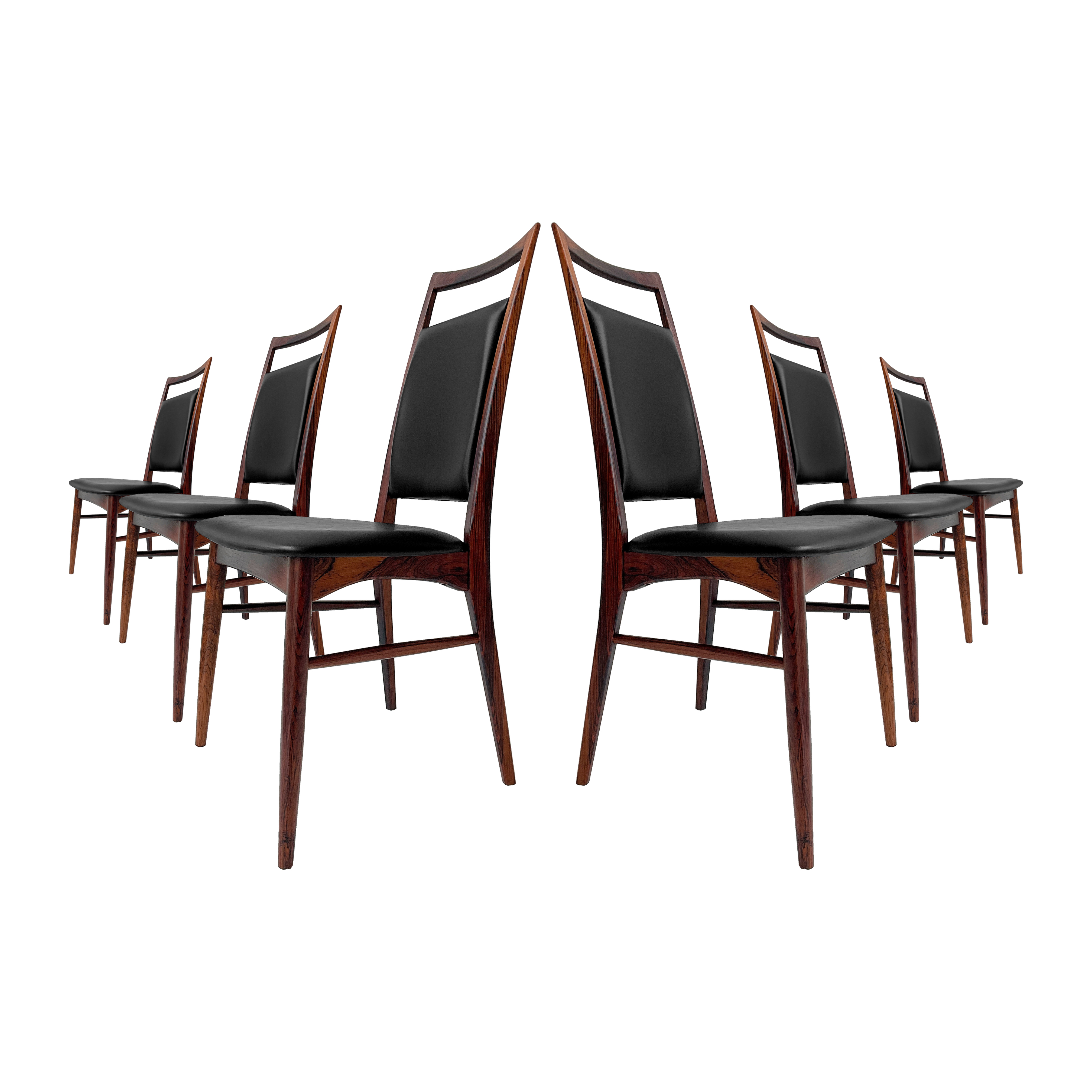 Chaises en bois de rose '70s Modèle "Lis" par Niels Koefoed pour Koefoeds Hornslet, Denmark