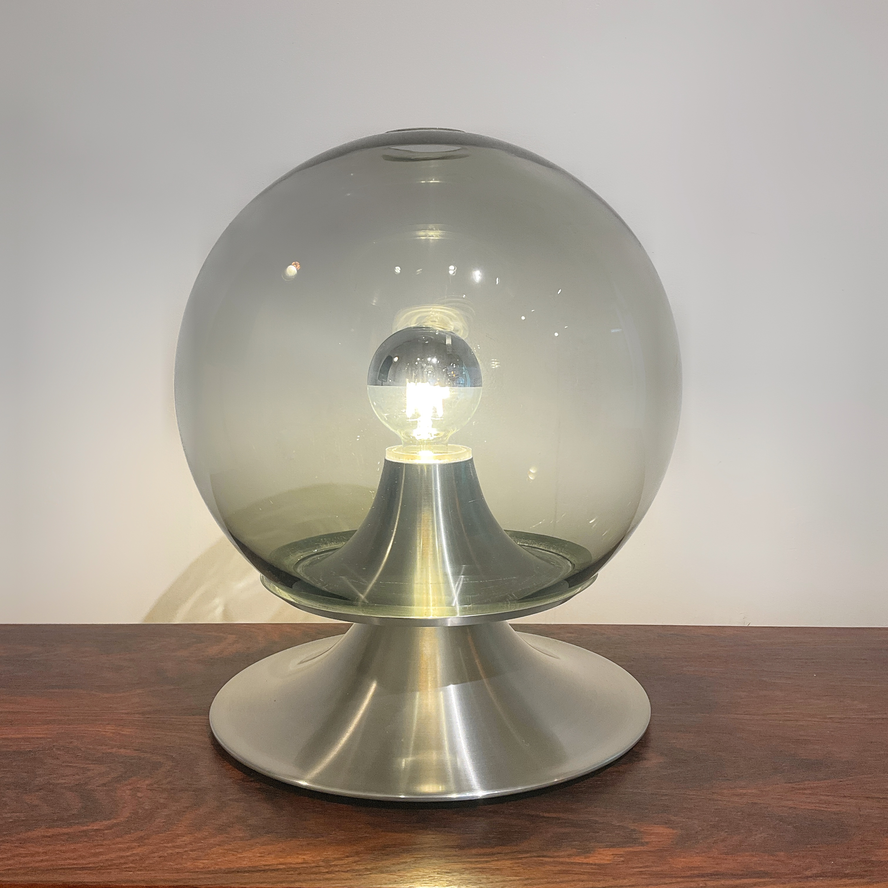 Lampe en verre et aluminium '60s modèle ''dream island''