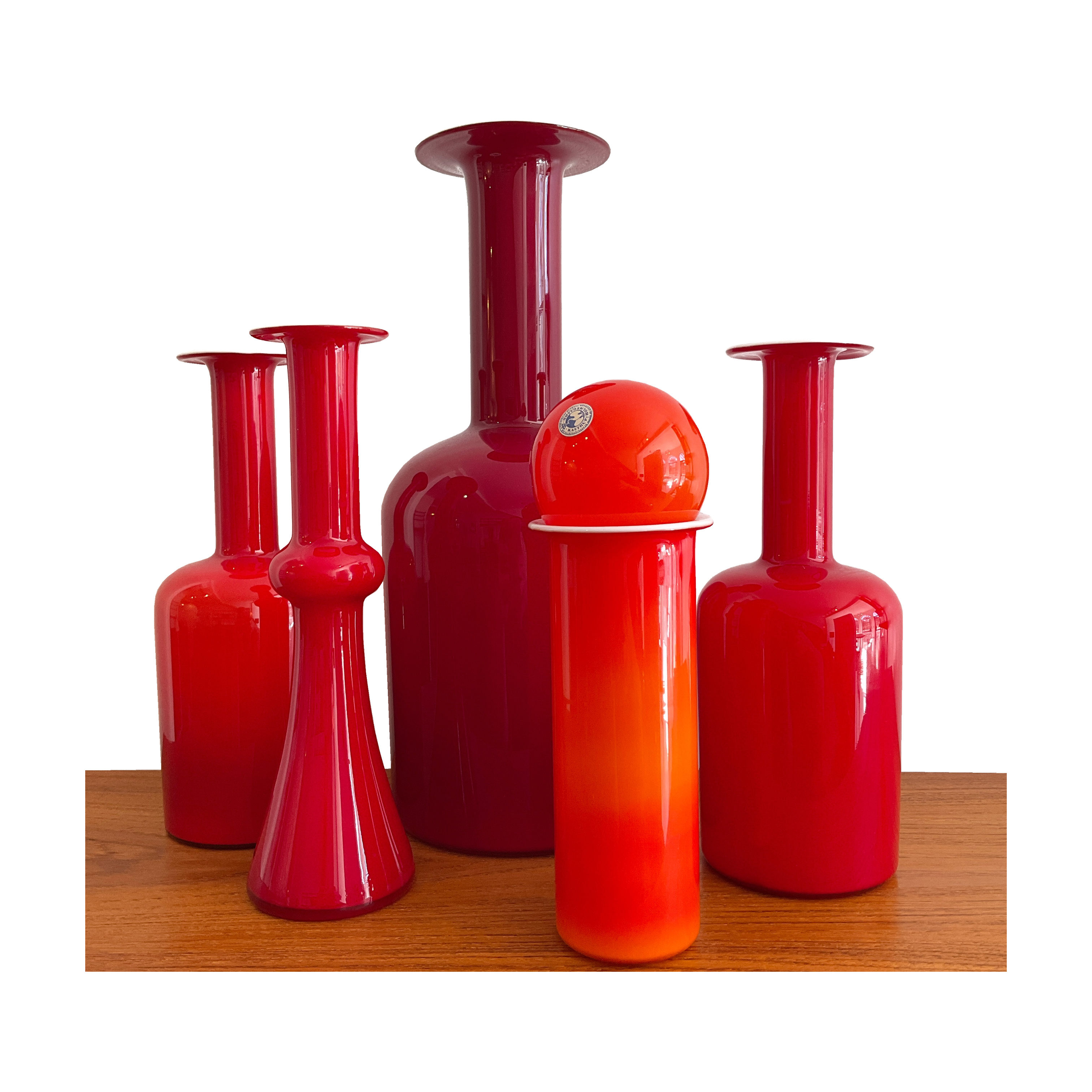 Vases en verre '60s série Carnaby par Per Lütken pour Holmegaard, Denmark
