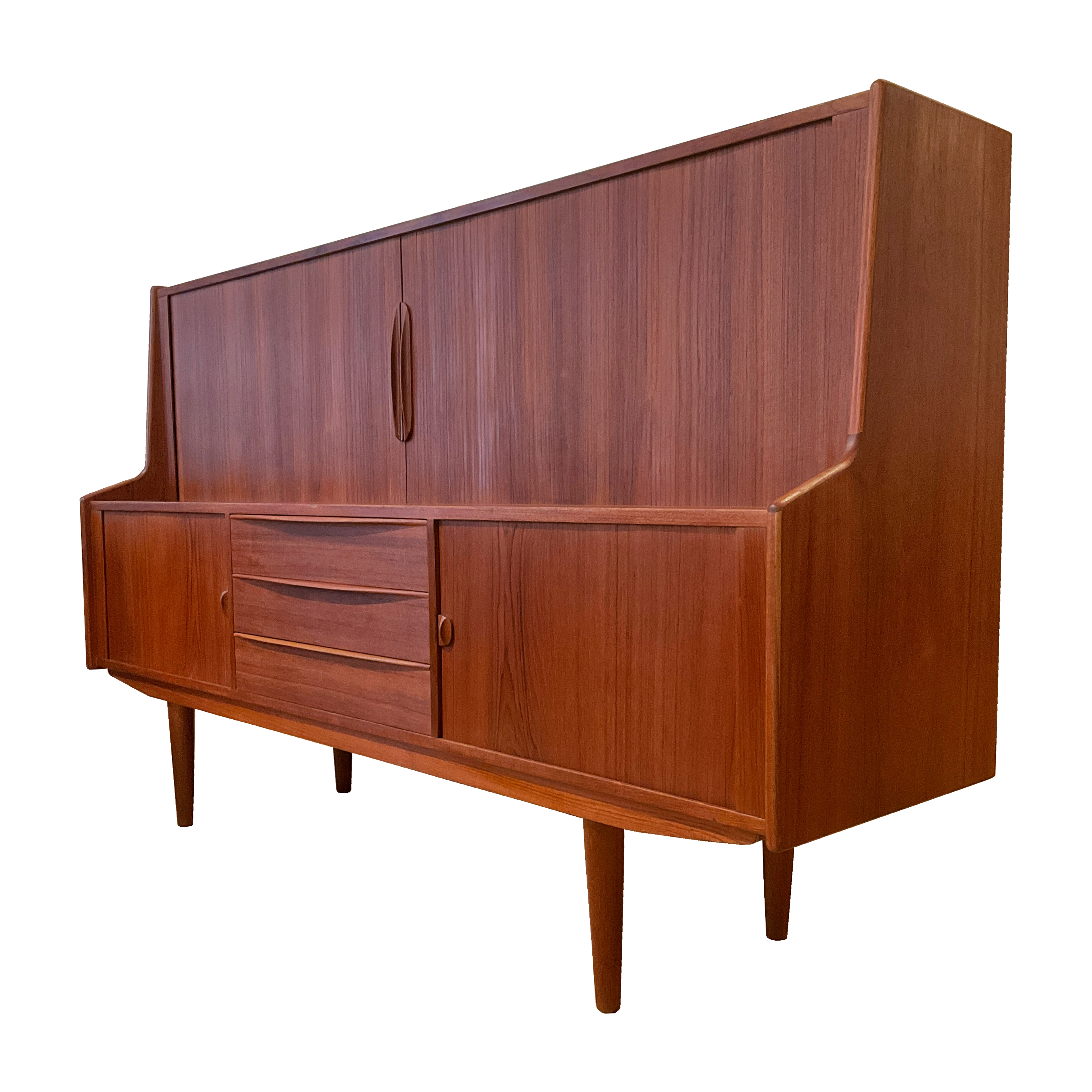 Buffet en teck '60s porte tambour Sven Aage Larsen pour Faarup, Denmark