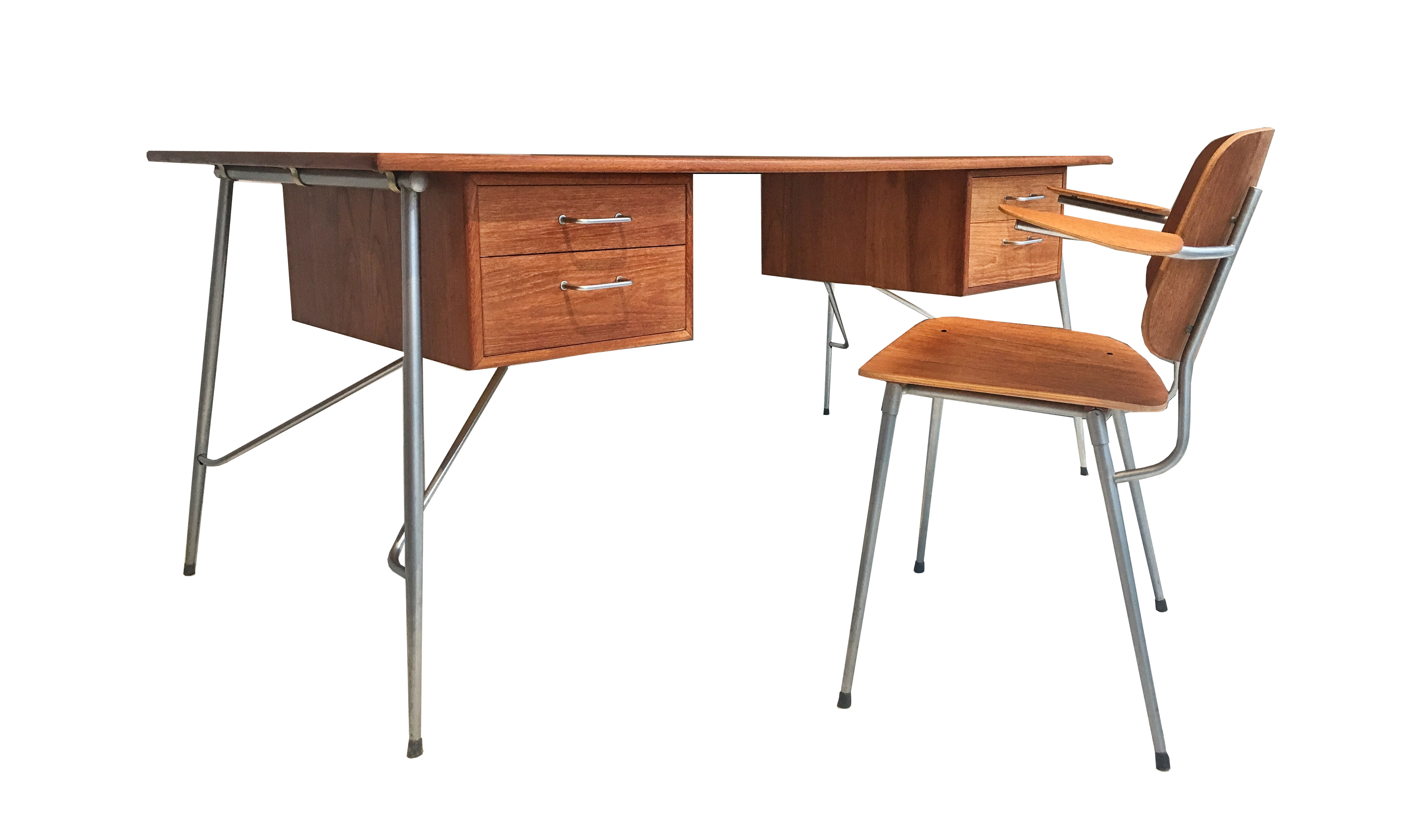Bureau et chaise en teck 50's Børge Mogensen pour Søborg Denmark