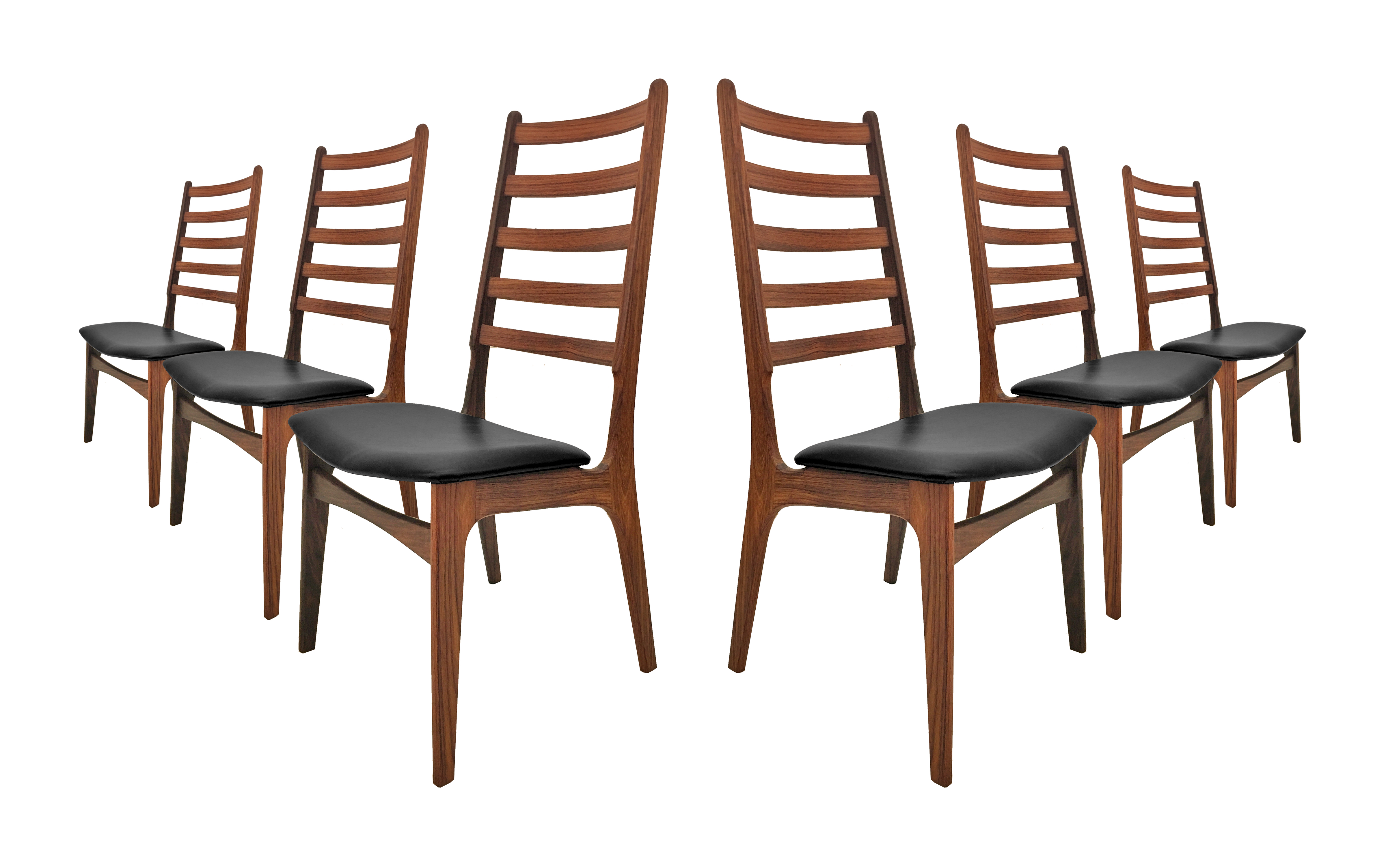 6 chaises en bois de rose 60's HENNING KJAERNULF