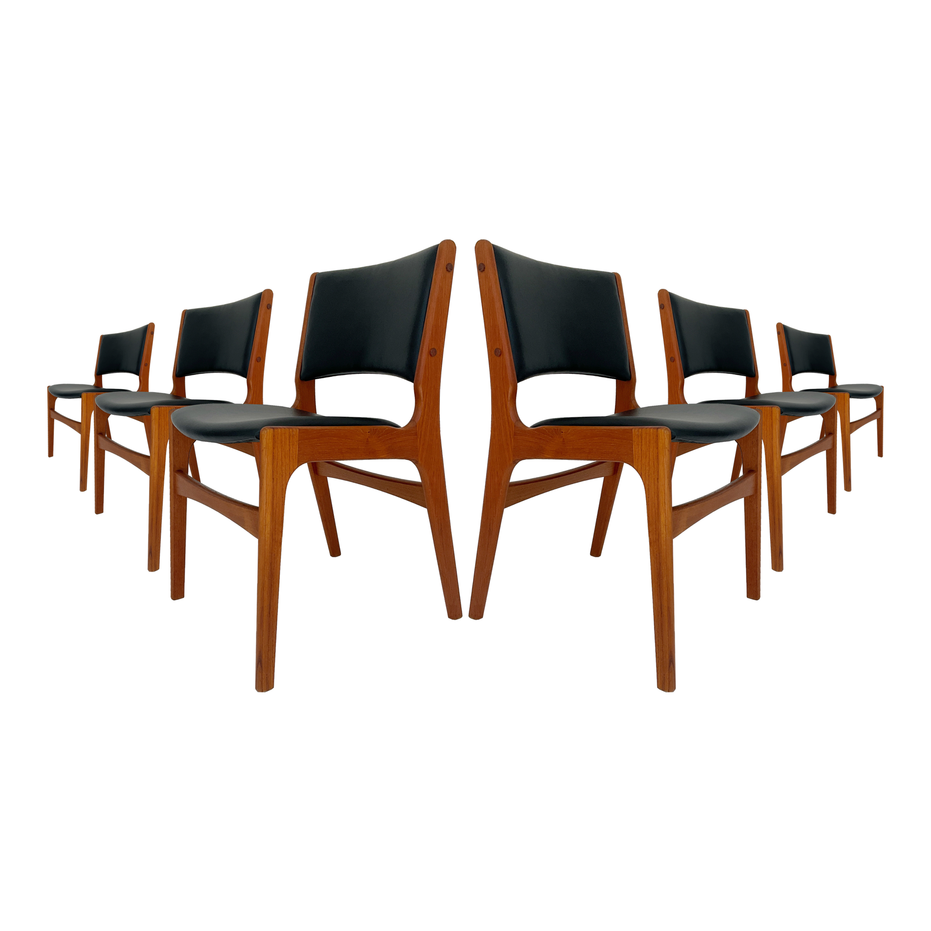 Chaises en teck '60s Erik Buch pour Anderstrup Møbelfabrik, Denmark