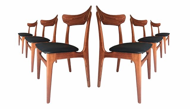 Chaises en teck 60's Schionning & Elgaard pour Randers Mobelfabrik. Denmark