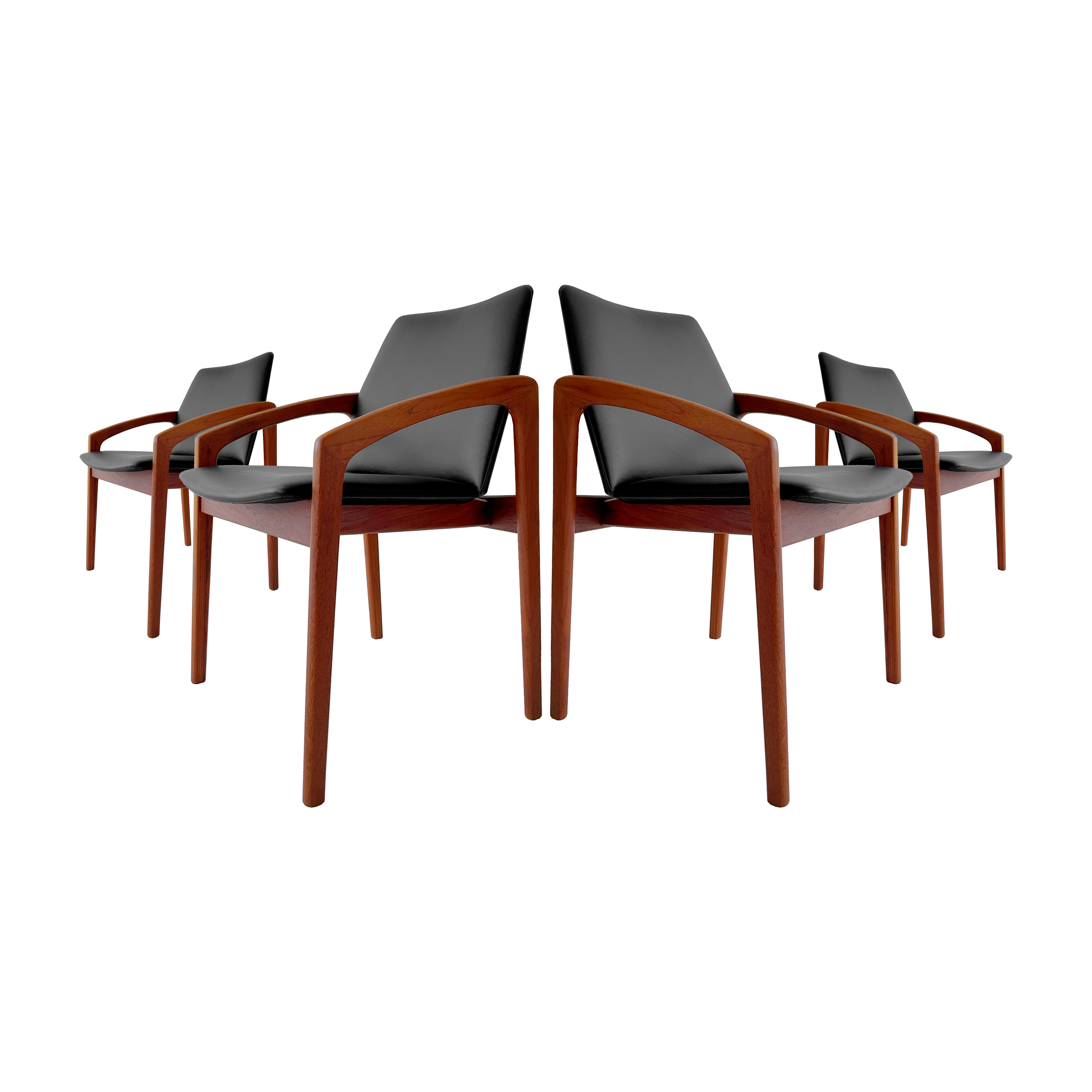 Chaises en teck '70s Henning Kjærnulf pour Korup Stolefabrik