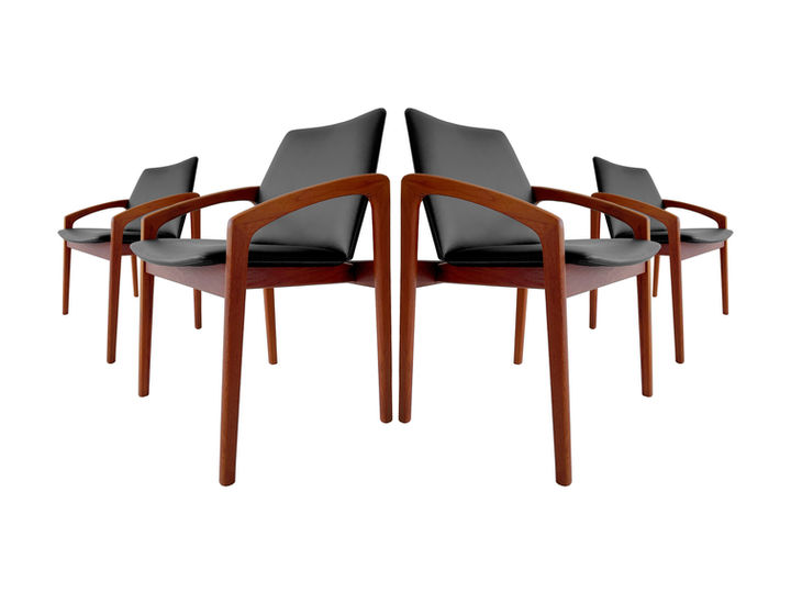Chaises en teck '70s Henning Kjærnulf pour Korup Stolefabrik
