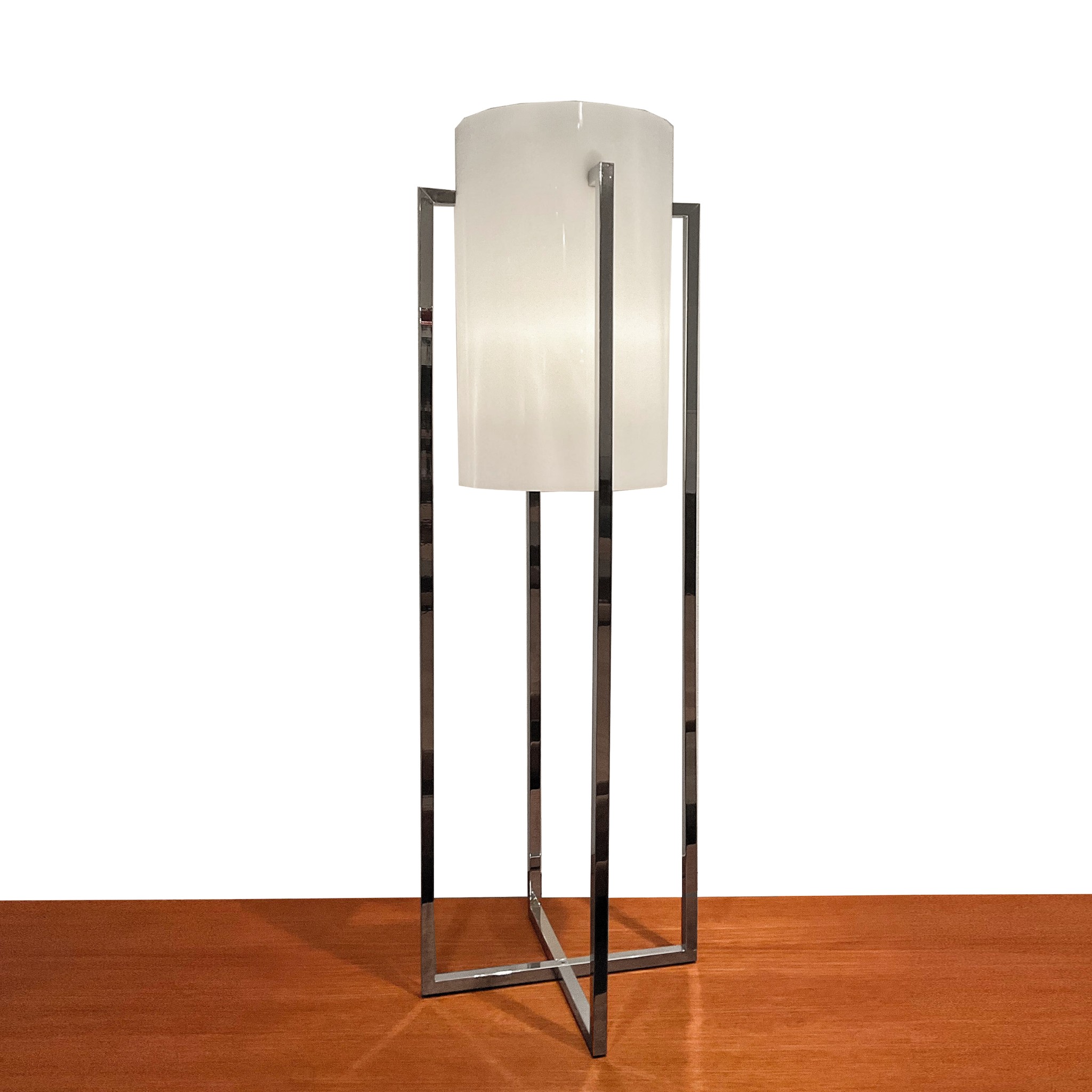 Lampe de table en Chrome et plexi '70s Paul Mayen pour Habitat