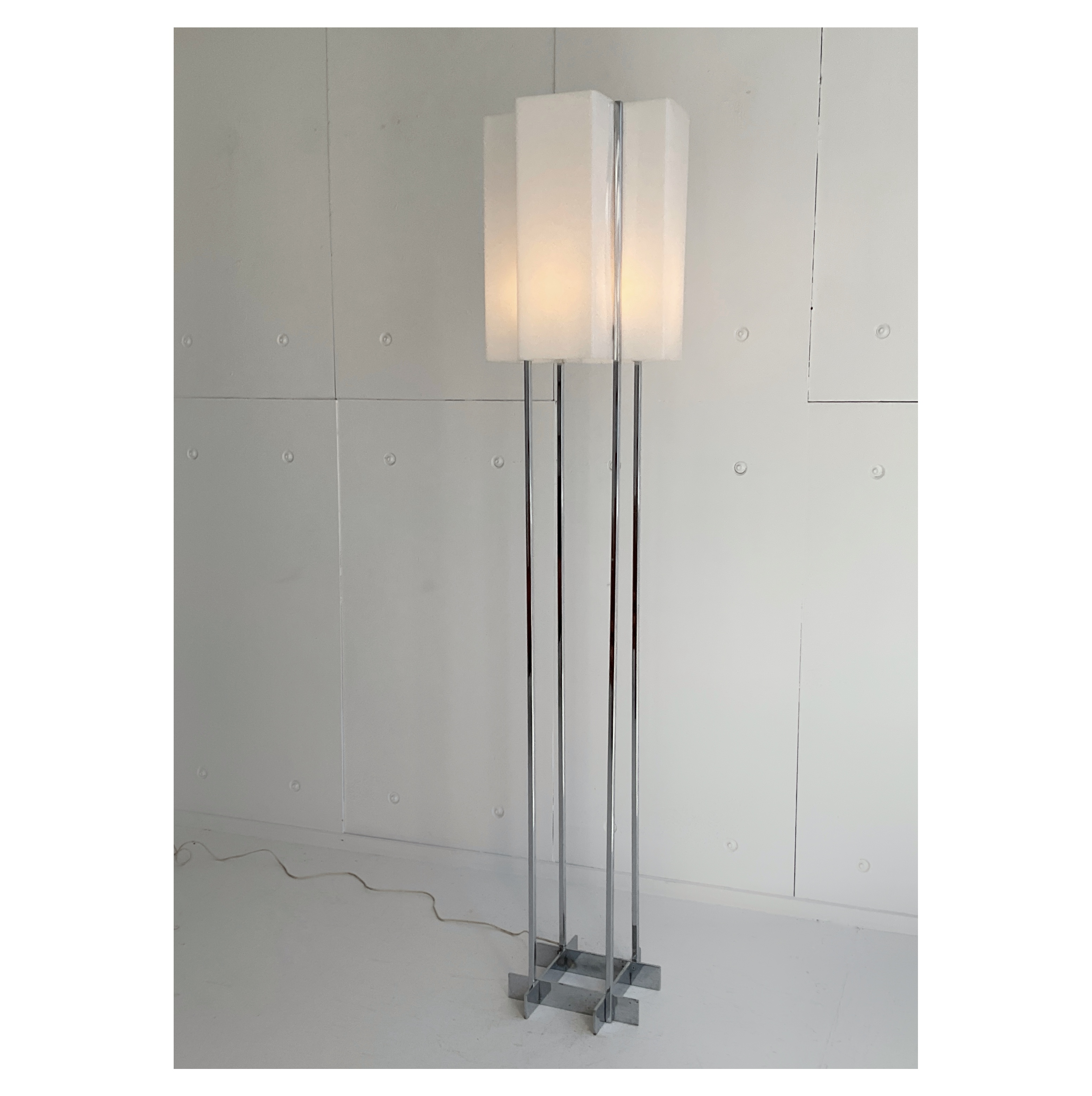 Lampe en lucite et chrome '60s '70s Design Paul Mayen pour Habitat