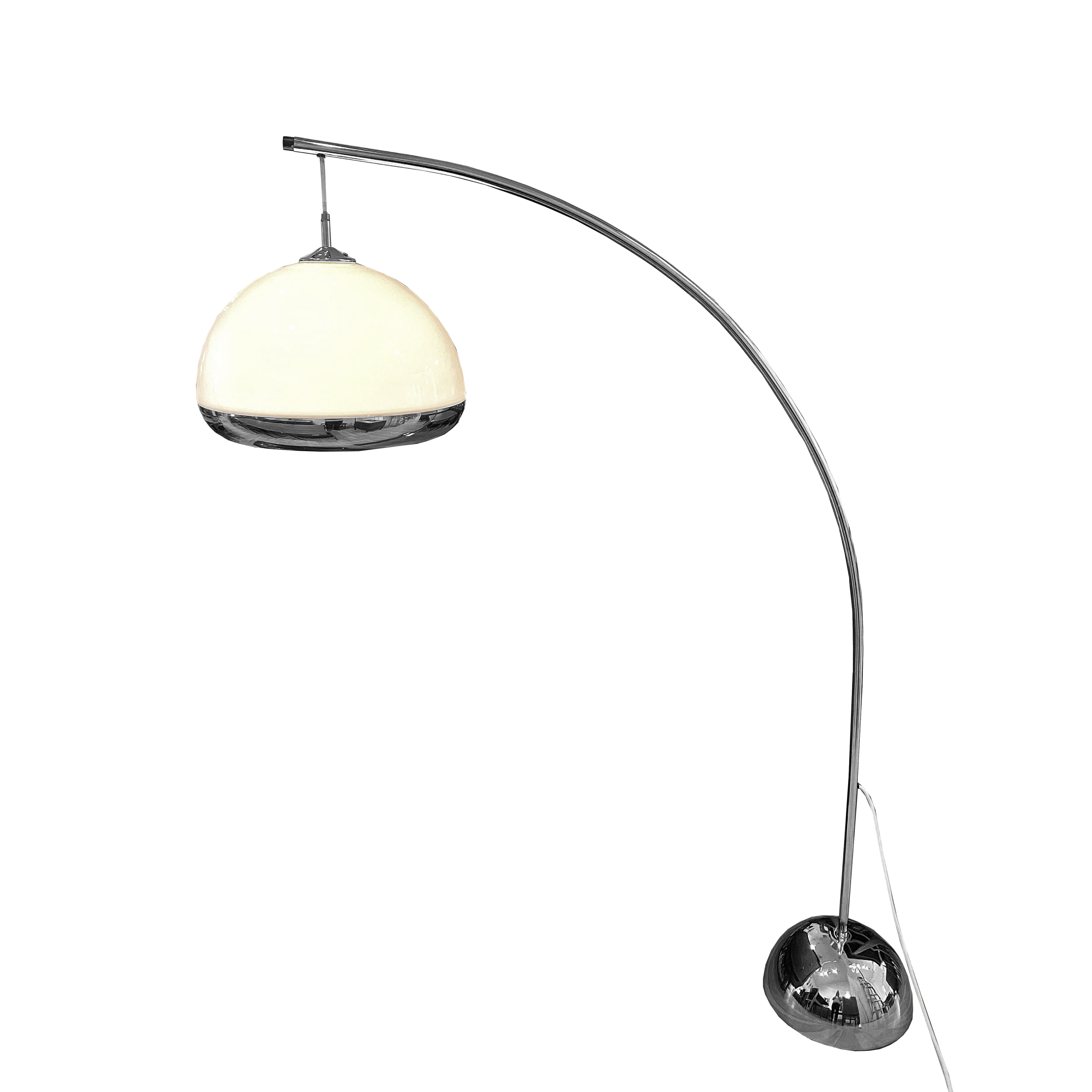 Lampe de sol en plastique et chrome '70s Italy