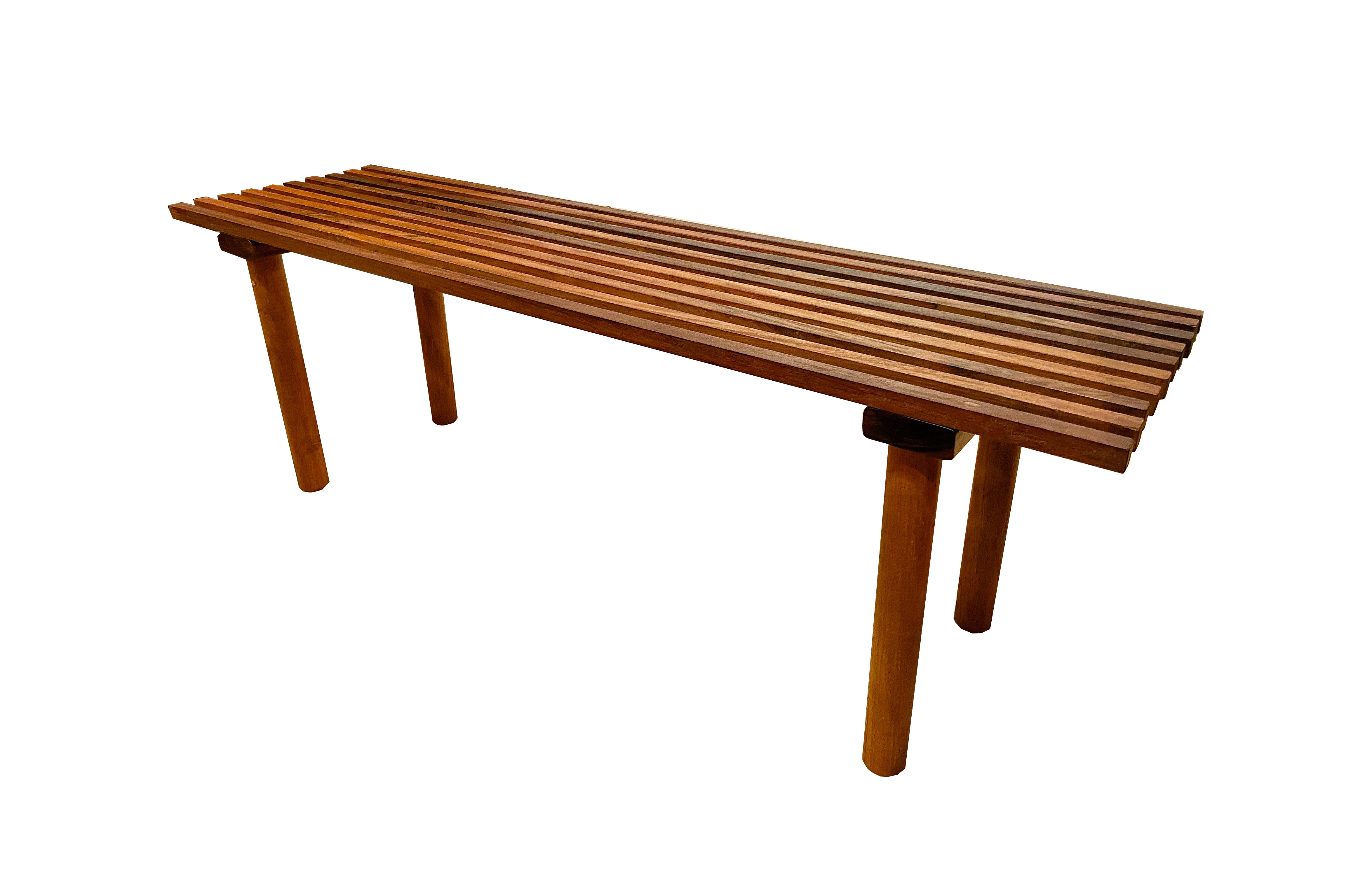 Banc / table d'appoint en noyer MID CENTURY